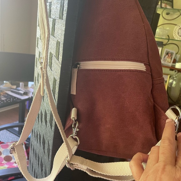 Canvas Artisan backpack/ sling bag. Red/rusty color. Like new. EUC. - Picture 9 of 14